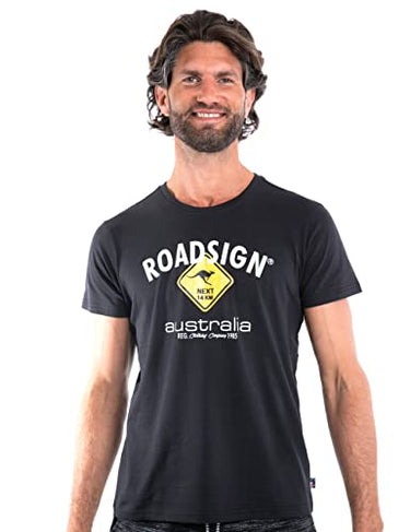 Roadsign Australia Herren T-Shirt mit Logo-Aufdruck und Rundhalsausschnitt, 100% Baumwolle Navy | 4 im Sale